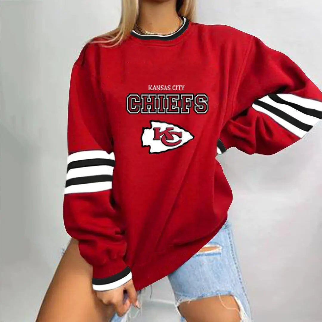Loose-Fit NFL Graphic Long Sleeve Sweatshirt for Women